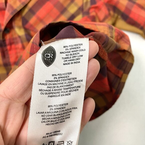 CLUB RIDE Vented Plaid Pearl Snap Button Front Shirt Bike Cycling size Large - Picture 8 of 8